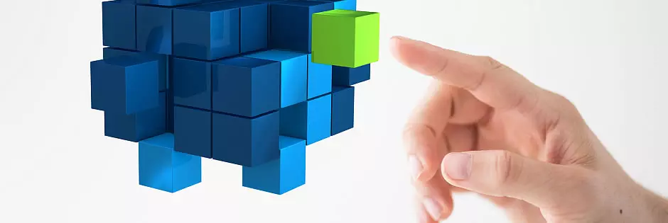 abstrakte Einzelteile eines Wrfels